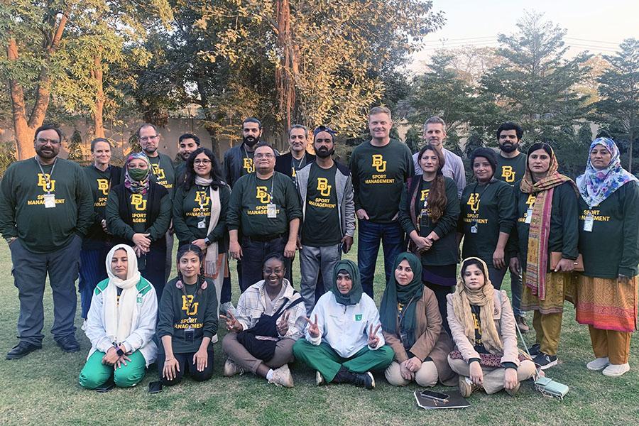 Baylor educators with school and university leaders in Pakistan