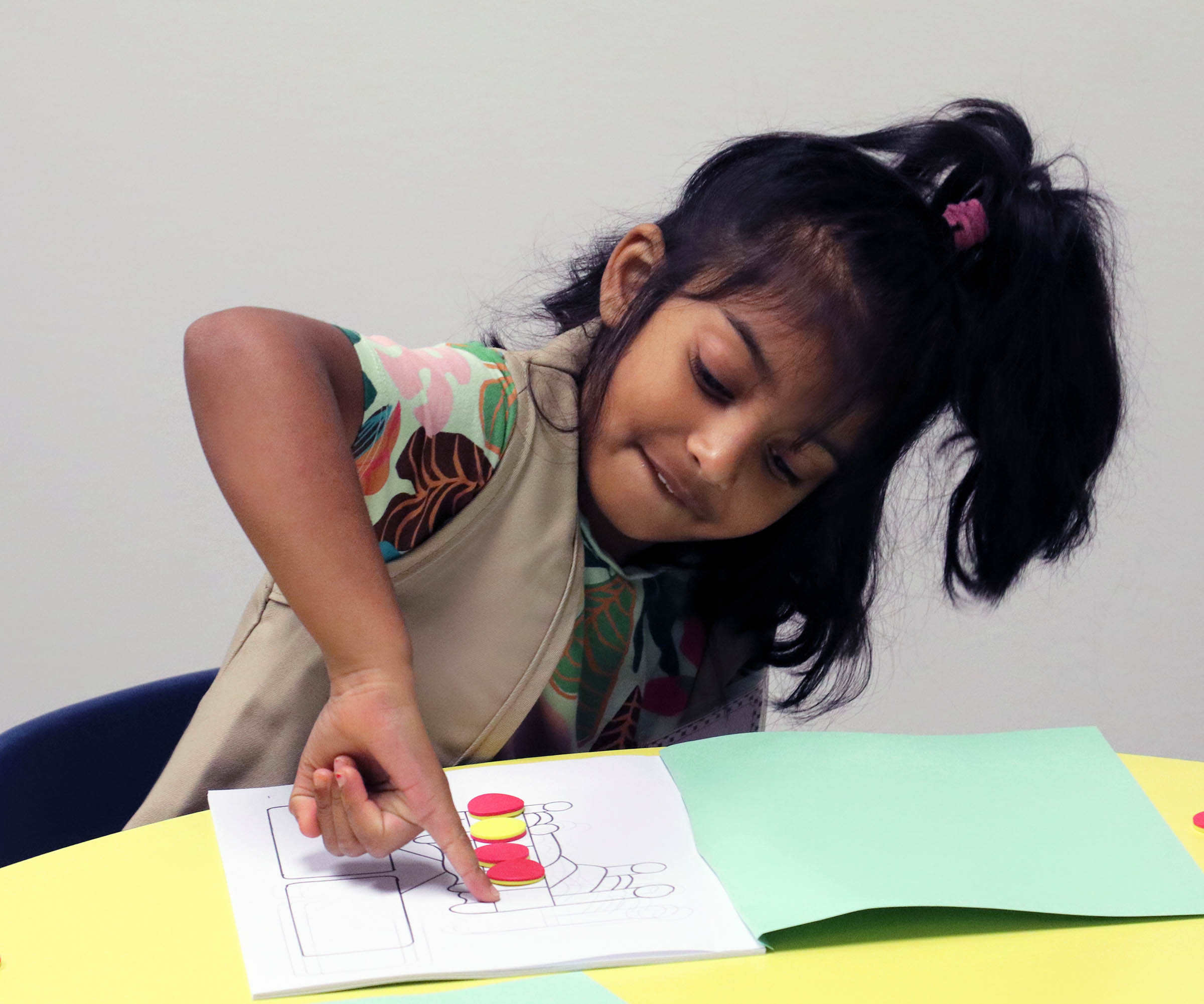 Student learning math at Baylor Math for Early Learners Academy