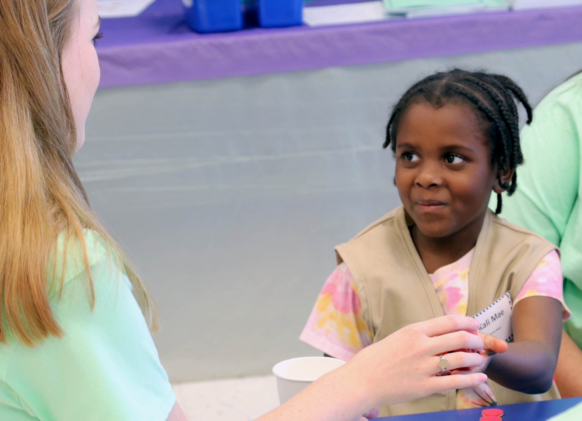 Student learning math at Baylor Math for Early Learners Academy