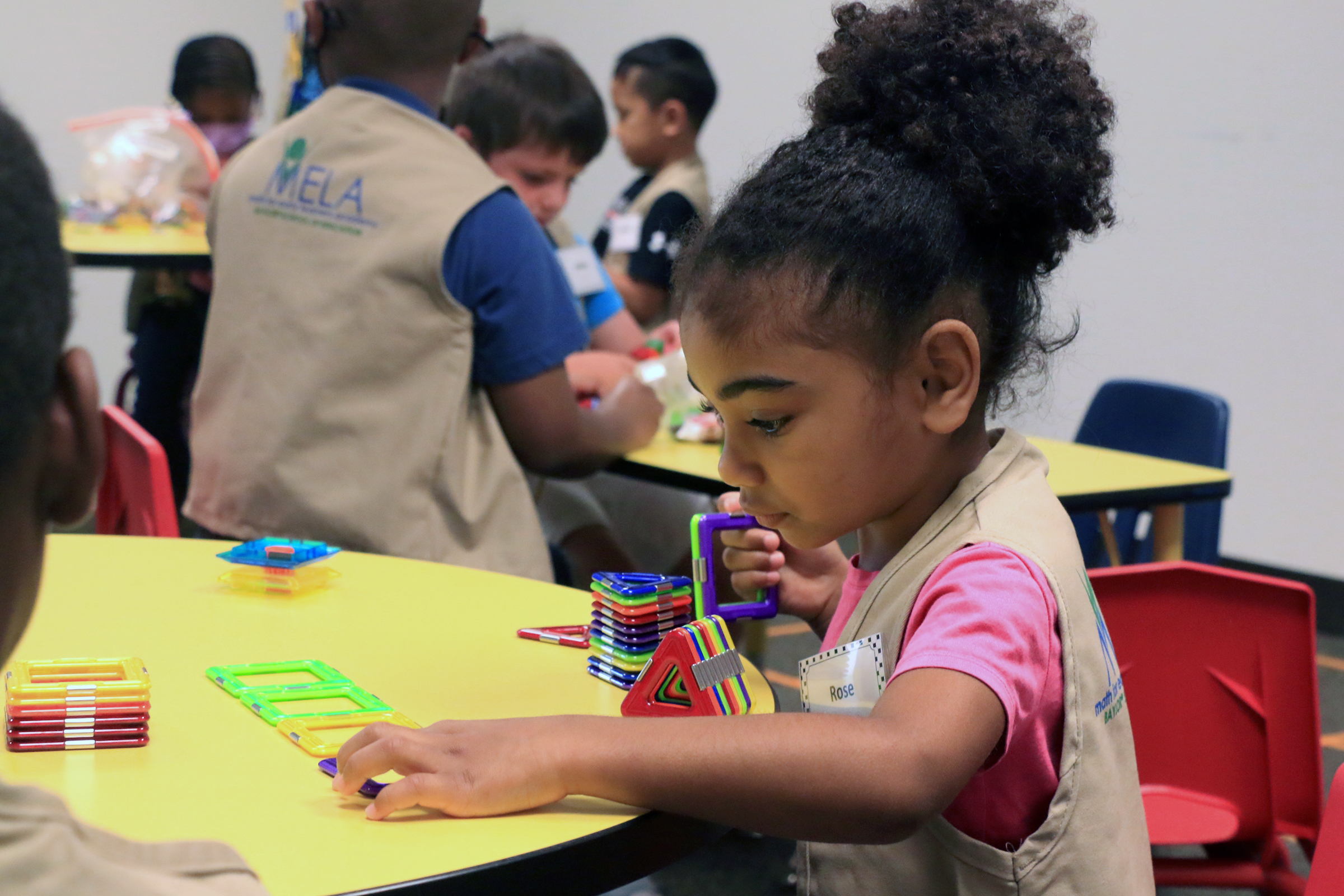 Student learning math at Baylor Math for Early Learners Academy