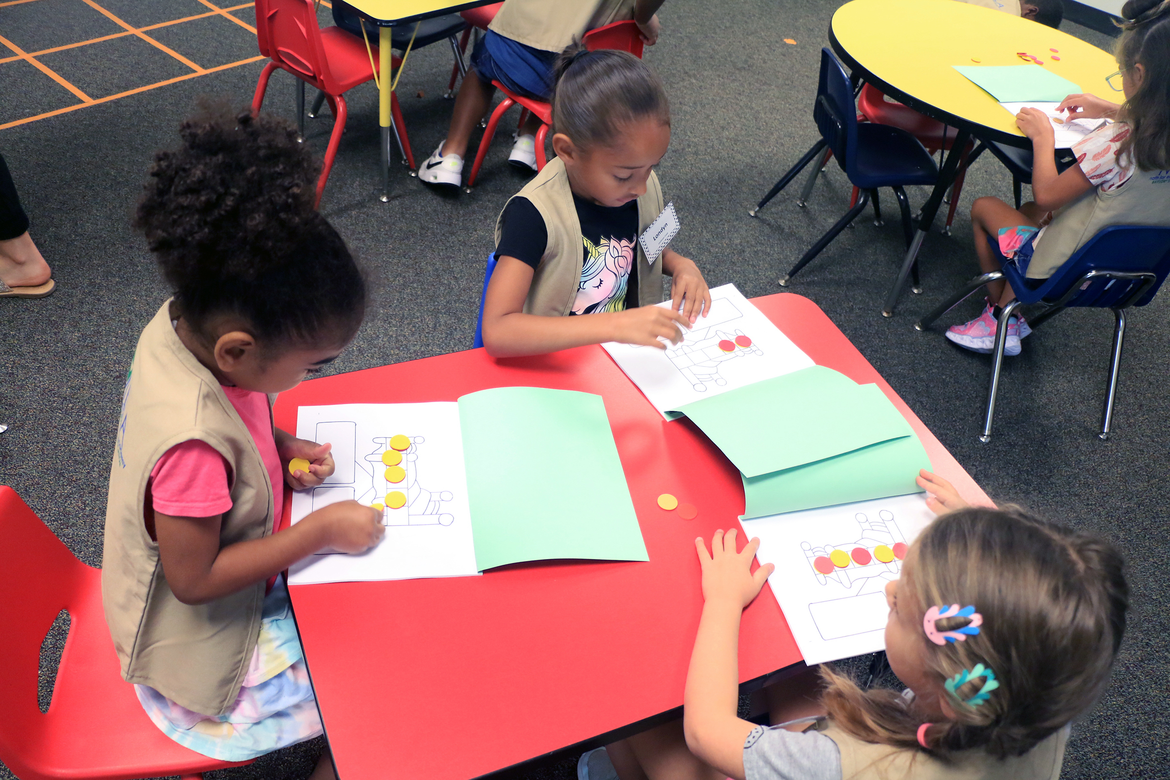 Student learning math at Baylor Math for Early Learners Academy