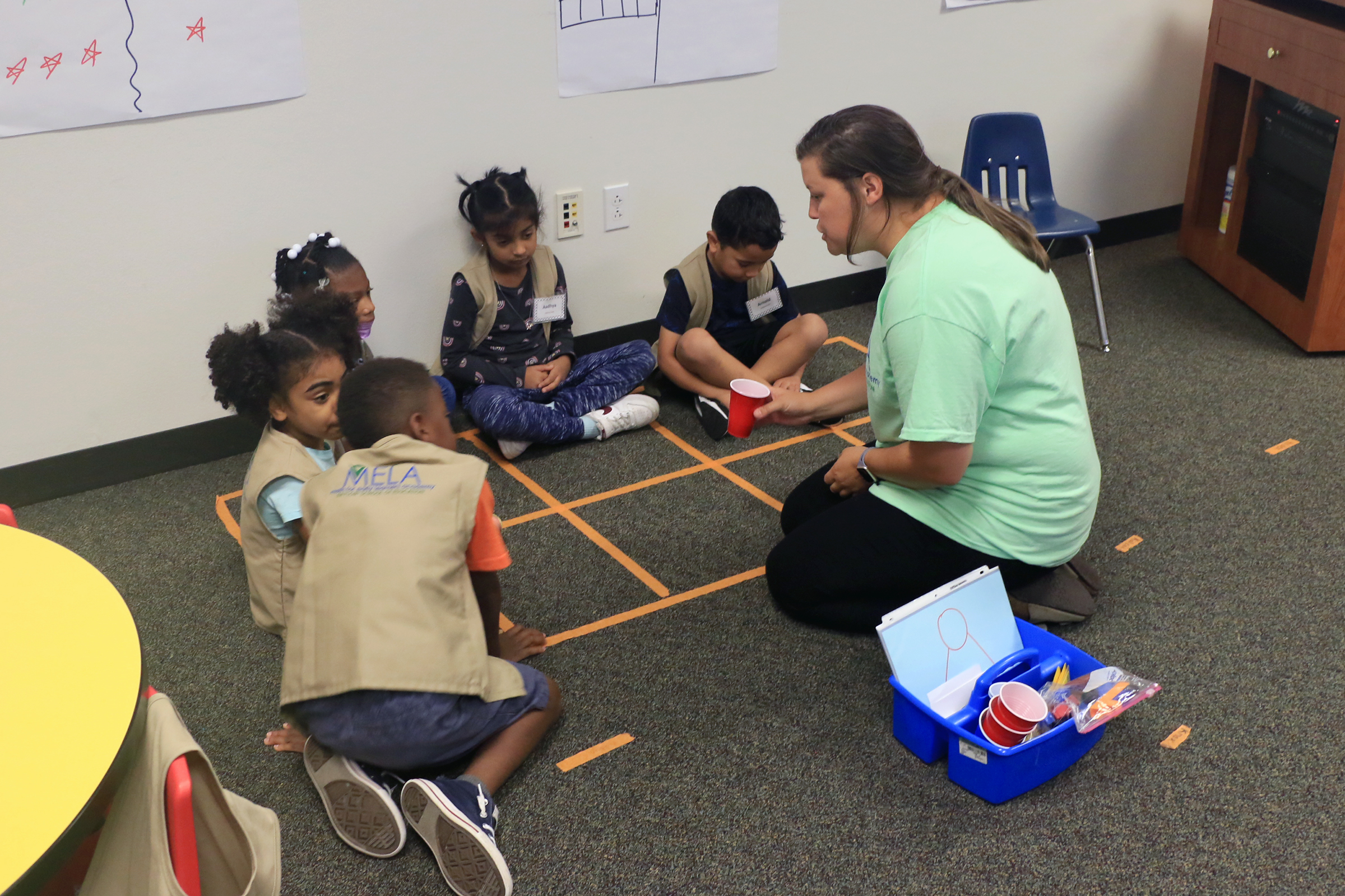 Students learning math at Baylor Math for Early Learners Academy
