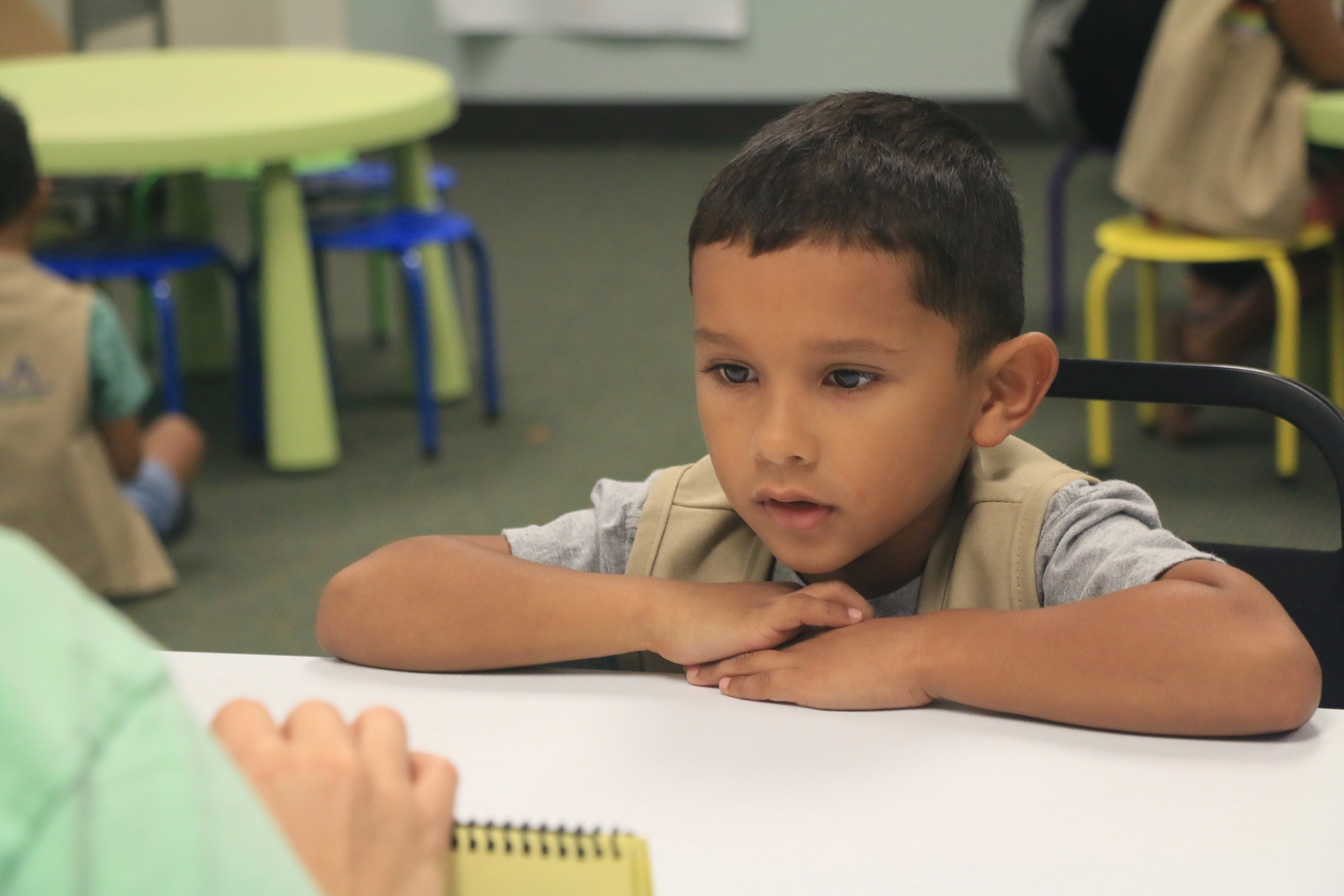 Student learning math at Baylor Math for Early Learners Academy