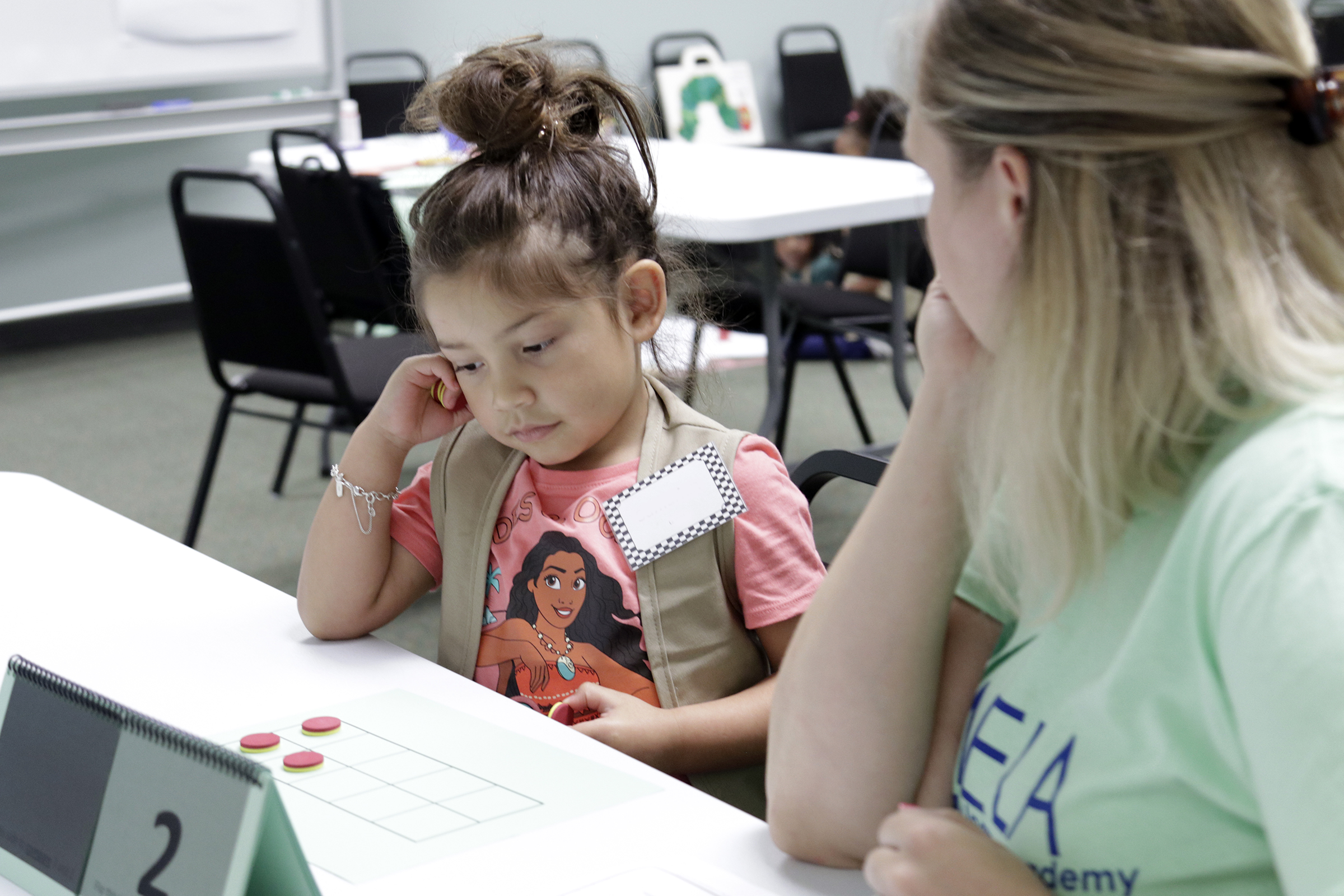 Student learning math at Baylor Math for Early Learners Academy