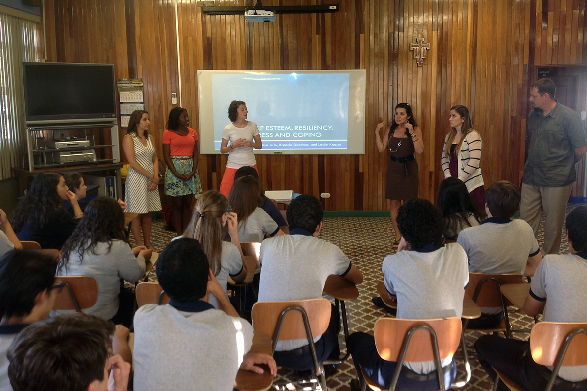 Student and faculty teaching in Costa Rica