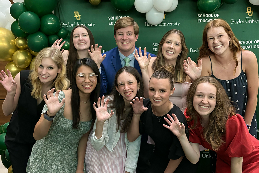Nine student recipients of "Outstanding Student" awards